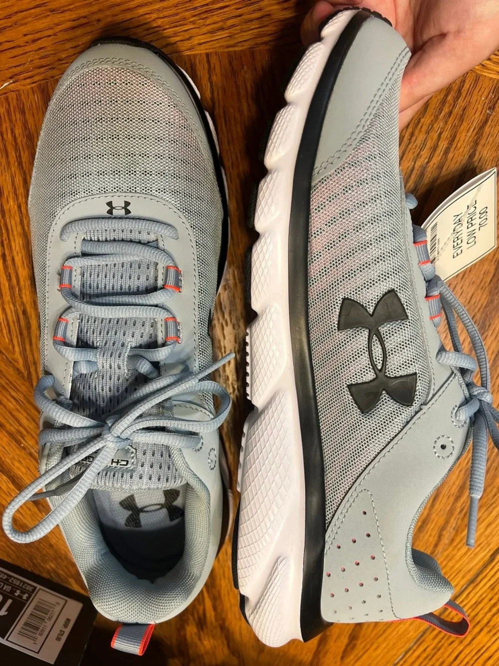 Under Armour Light Blue and Black Mesh Running Shoes